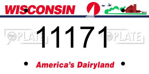 11171 Wisconsin License Plate