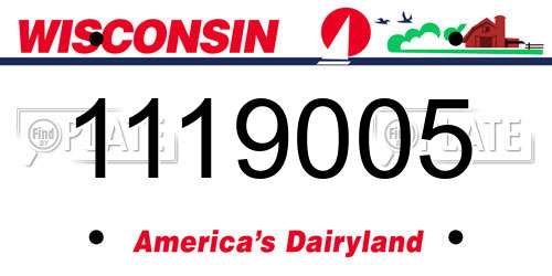 1119005 Wisconsin License Plate