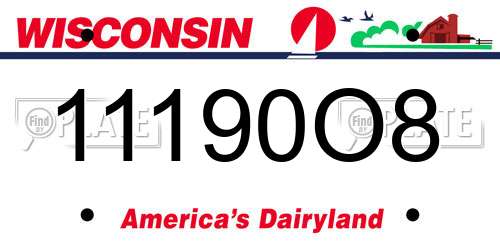 11190O8 Wisconsin License Plate