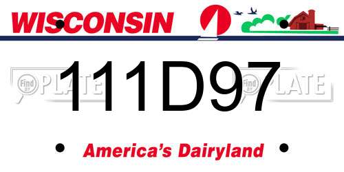 111D97 Wisconsin License Plate