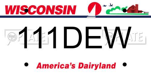111DEW Wisconsin License Plate
