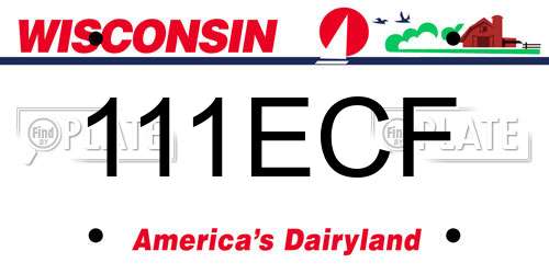 111ECF Wisconsin License Plate