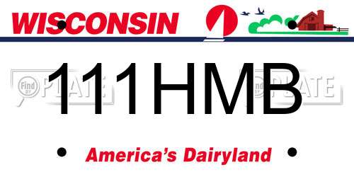 111HMB Wisconsin License Plate