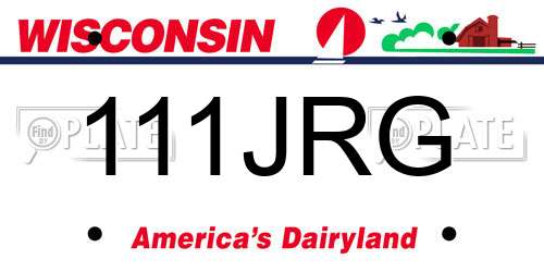 111JRG Wisconsin License Plate