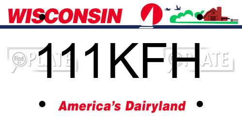 111KFH Wisconsin License Plate