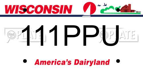 111PPU Wisconsin License Plate