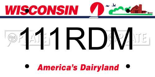 111RDM Wisconsin License Plate