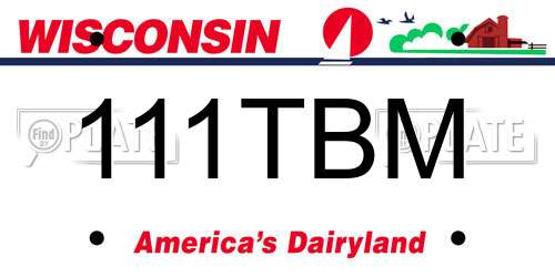111TBM Wisconsin License Plate