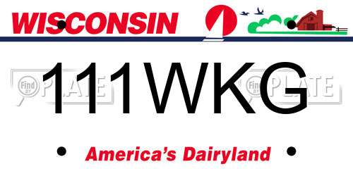 111WKG Wisconsin License Plate