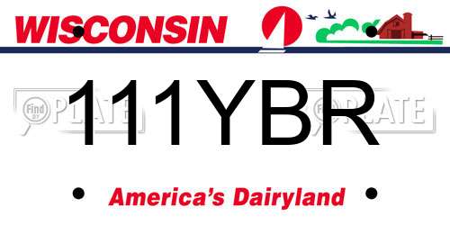 111YBR Wisconsin License Plate