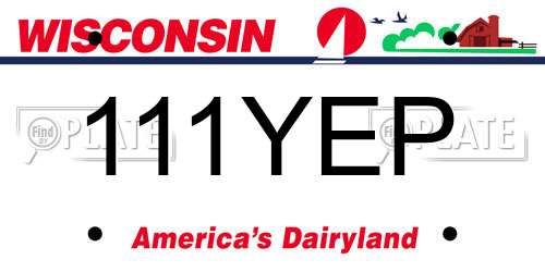 111YEP Wisconsin License Plate