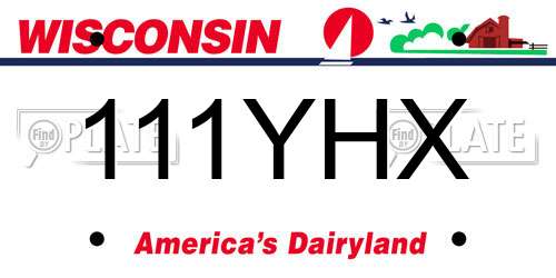 111YHX Wisconsin License Plate