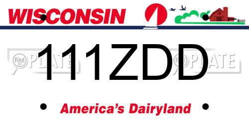 111ZDD Wisconsin License Plate