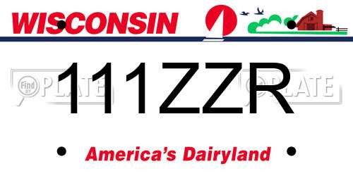 111ZZR Wisconsin License Plate