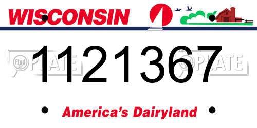 1121367 Wisconsin License Plate