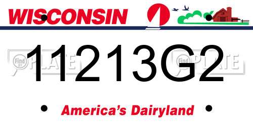 11213G2 Wisconsin License Plate