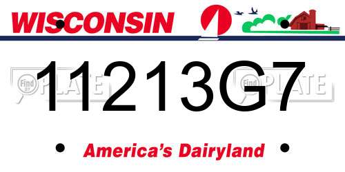 11213G7 Wisconsin License Plate