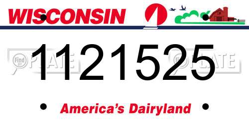 1121525 Wisconsin License Plate