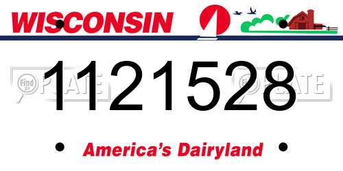 1121528 Wisconsin License Plate