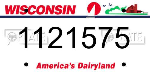 1121575 Wisconsin License Plate