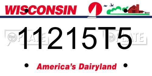 11215T5 Wisconsin License Plate