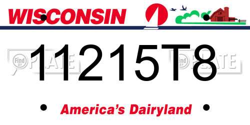 11215T8 Wisconsin License Plate