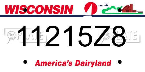 11215Z8 Wisconsin License Plate