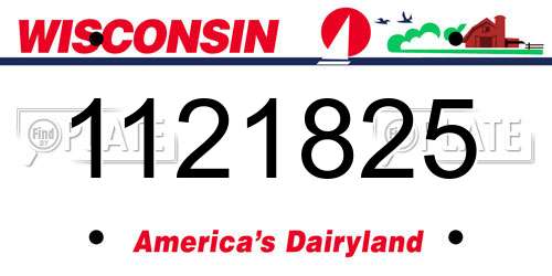 1121825 Wisconsin License Plate