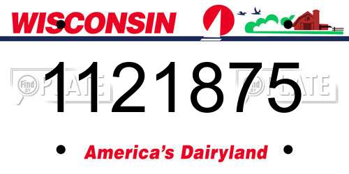 1121875 Wisconsin License Plate