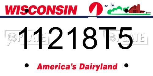 11218T5 Wisconsin License Plate