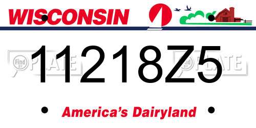 11218Z5 Wisconsin License Plate