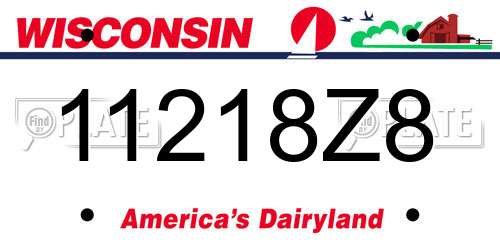 11218Z8 Wisconsin License Plate