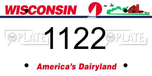 1122 Wisconsin License Plate
