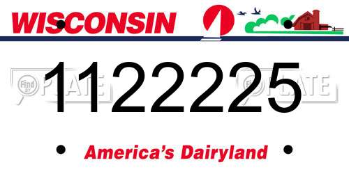 1122225 Wisconsin License Plate