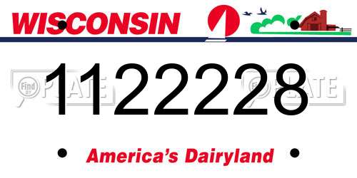 1122228 Wisconsin License Plate