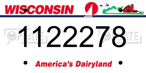 1122278 Wisconsin License Plate