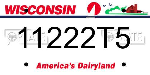 11222T5 Wisconsin License Plate