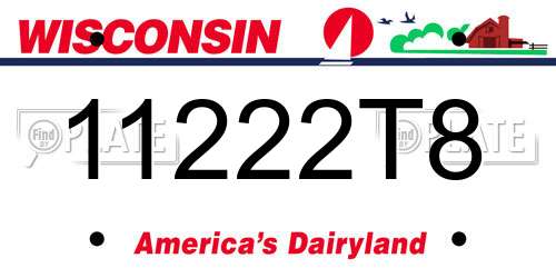 11222T8 Wisconsin License Plate