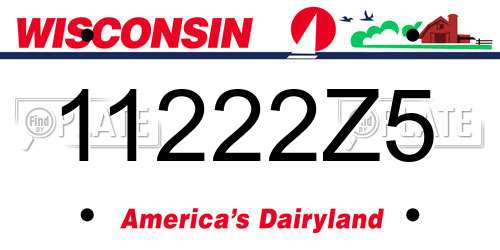11222Z5 Wisconsin License Plate