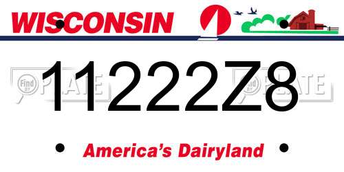 11222Z8 Wisconsin License Plate