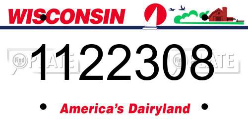 1122308 Wisconsin License Plate