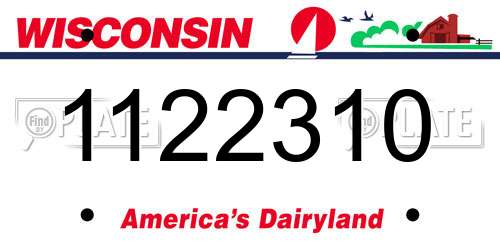 1122310 Wisconsin License Plate