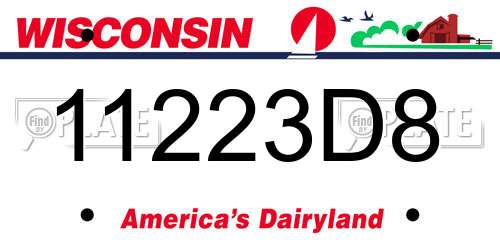 11223D8 Wisconsin License Plate