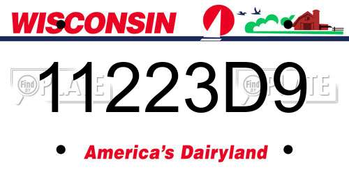11223D9 Wisconsin License Plate