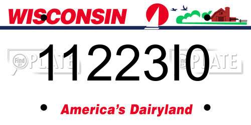 11223I0 Wisconsin License Plate
