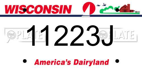 11223J Wisconsin License Plate