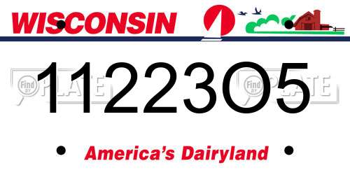 11223O5 Wisconsin License Plate
