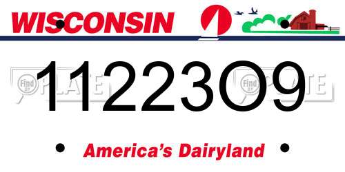 11223O9 Wisconsin License Plate
