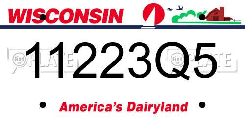 11223Q5 Wisconsin License Plate