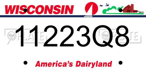11223Q8 Wisconsin License Plate